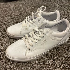 Vans White Low-Top Leather Sneakers